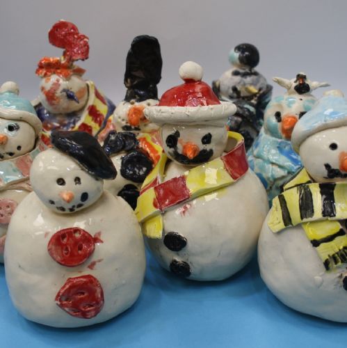 Year3potteryclubsnowmen