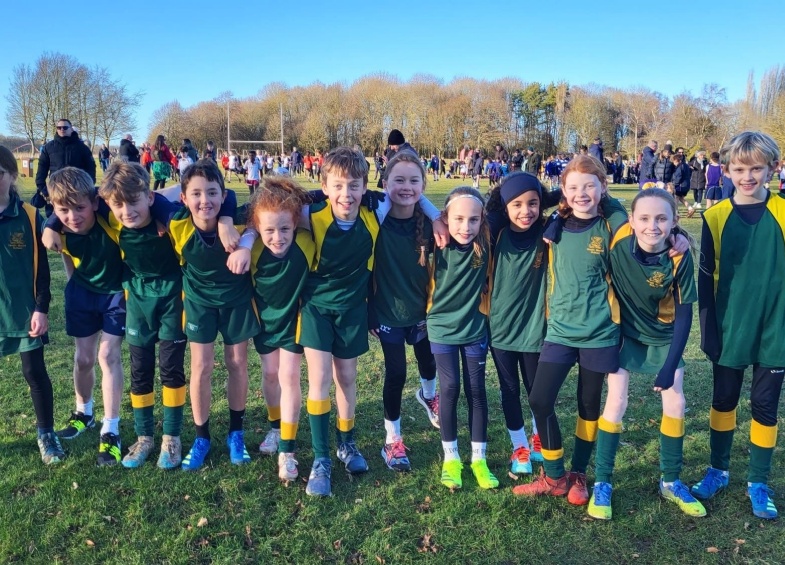 Children get ready to run in cross country race